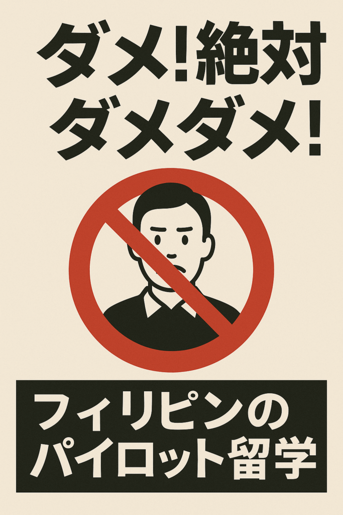 ダメ!絶対ダメ!フィリピンパイロット留学